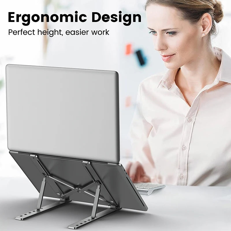 Aluminum Alloy Laptop Holder Stand Adjustable Portable Cooling Non-Slip