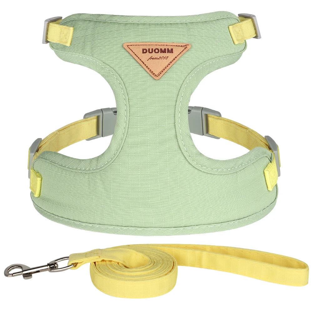 Breathable Nylon Mesh Dog Cat Harness Leash Set Soft Suede Fabric Puppy Cat Harnesses Vest Lead For Small Medium Dogs Cats