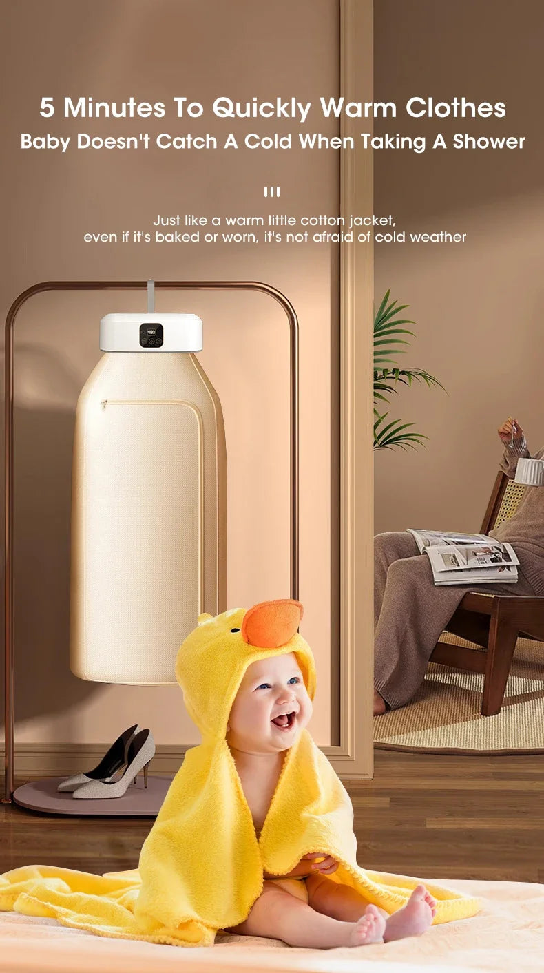 Secadora de ropa eléctrica multifuncional, portátil, compacta, plegable, con bolsa para secadora y ajuste de tiempo