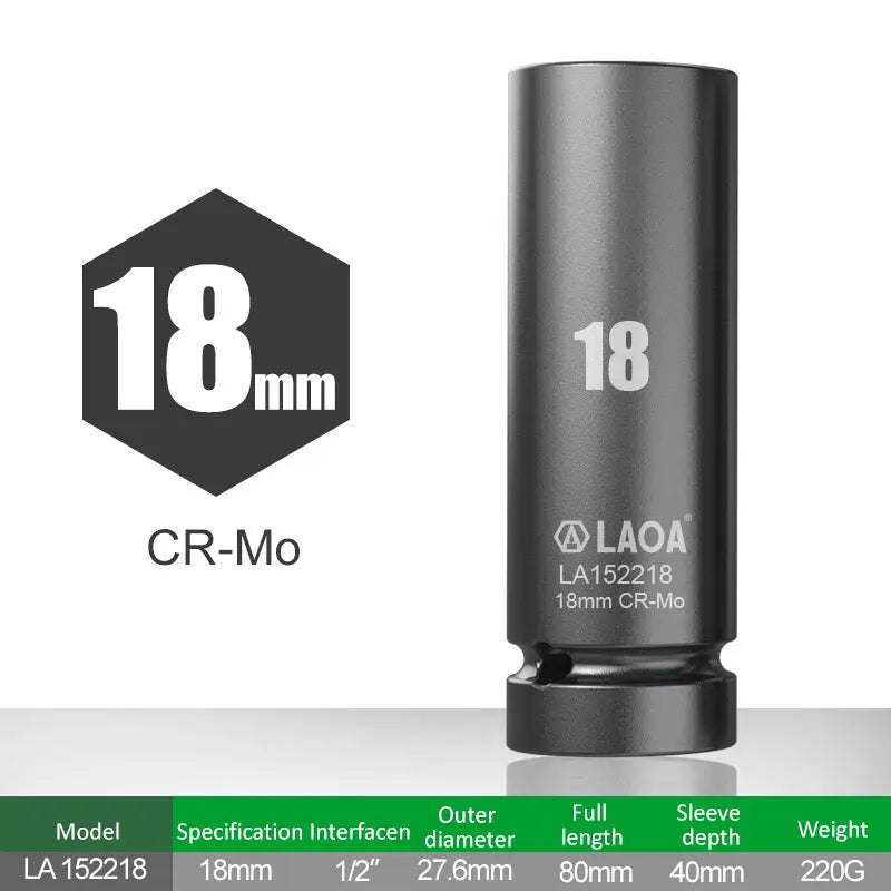 LAOA 17-32mm Hex Socket Wrench 1/2 Inch Head for Ratchet and Drill