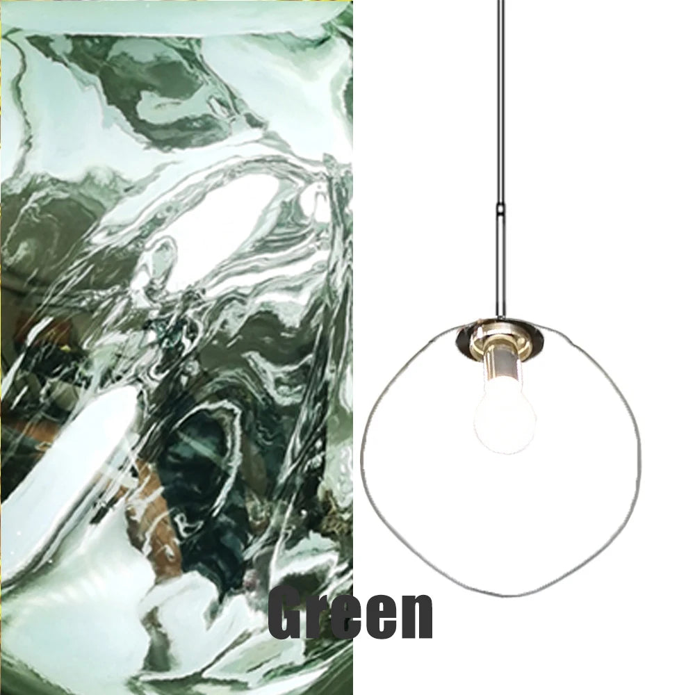 Modern Glass Pendant Light with PVC Lava Design for Nordic Loft Style Home Decor and LED Ceiling Illumination