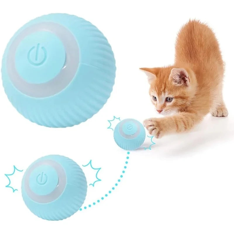 Power Ball Cat Toy - Interactive Smart Rolling Ball USB Charged