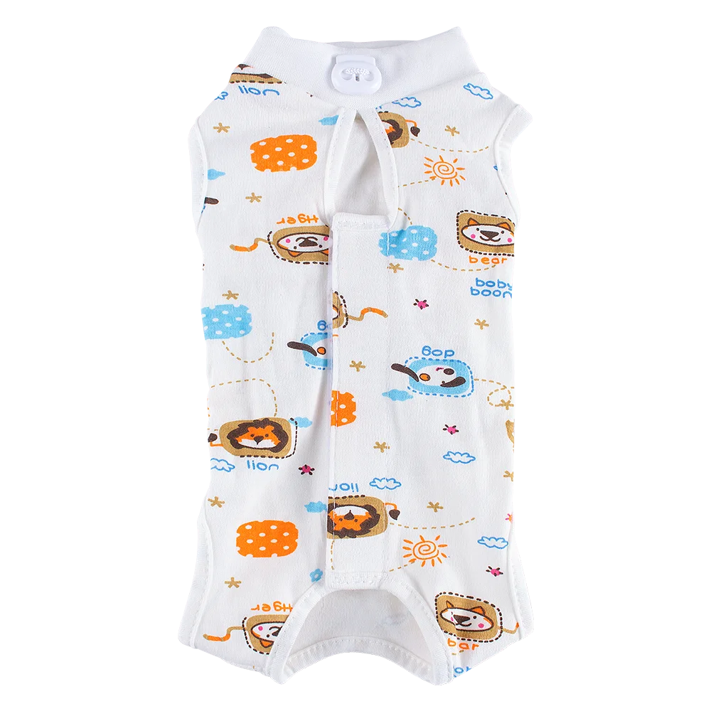 Animal Print Cat Anti-lick Sterilization Suit Pure Cotton Pet Vest Clothes for Puppy Cat Weaning Suit Surgery Recovery Clothing