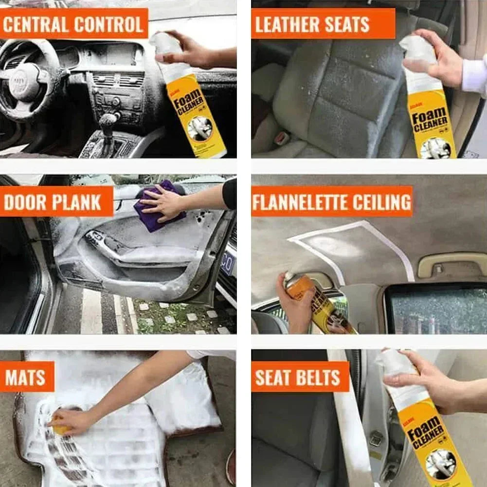 Multi-Purpose Foam Cleaner for Automotive and Home Use Powerful Stain Remover Foam Spray for Car Interior and Surface Cleaning