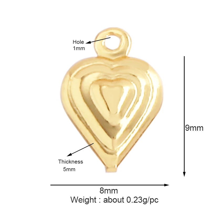 Classics Love Heart Star Zircon Focal Charm Pendant 18K Gold Plated Shell Pearl Jewelry