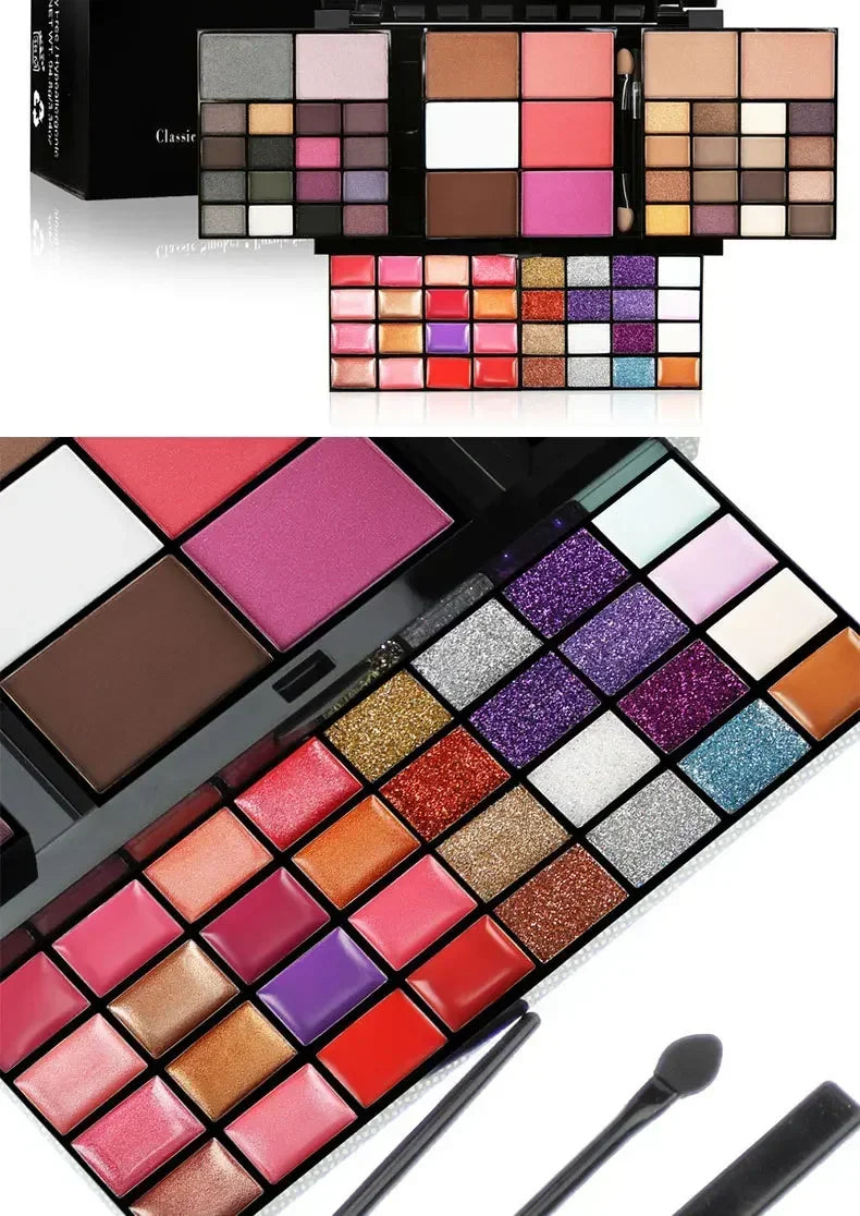 74 Color Professional Makeup Set with Eyeshadow Lip Gloss Matte Concealer and Flash Lipstick in Gift Box for Women