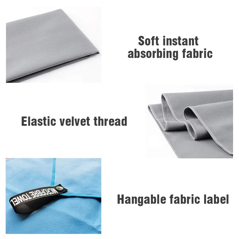 Quick-Dry Sports Towels β 40x80 / 80x160cm Lightweight Microfiber Towels for Gym, Beach, Swimming & Camping