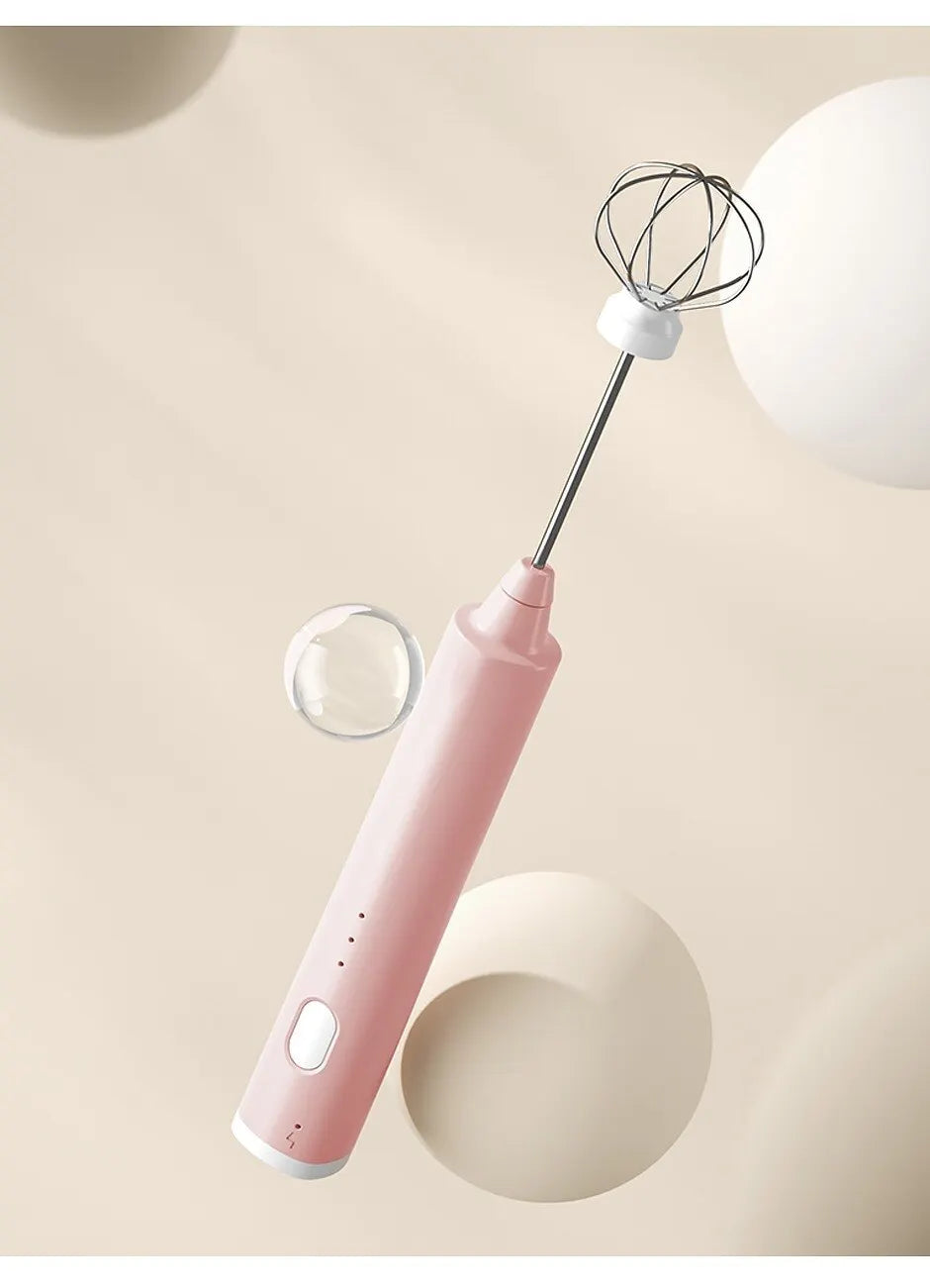 1 PCS USB Rechargeable Handheld Egg Beater 3 Speeds Milk Frother