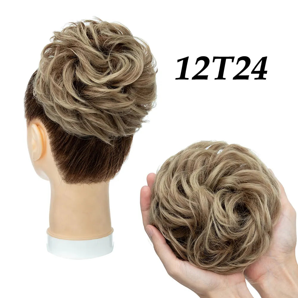 Hairro Synthetic Messy Hair Bun Scrunchies For Women 55g