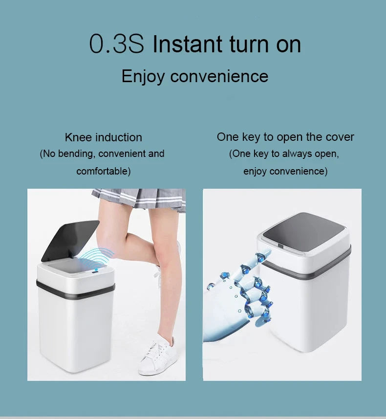 13L Kitchen Trash Bin Touchless Bathroom Smart Trash Can