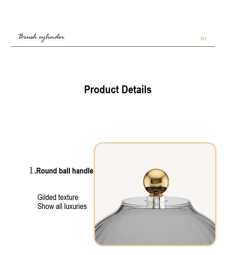 360 Degree Rotating Makeup Brush Holder With Lid Luxury Organizer