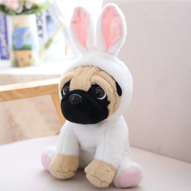 Lifelike Plush Sharpei Pug Simulation Dog Toy for Kids Adorable Cuddly Puppy Gift for Birthdays and Christmas