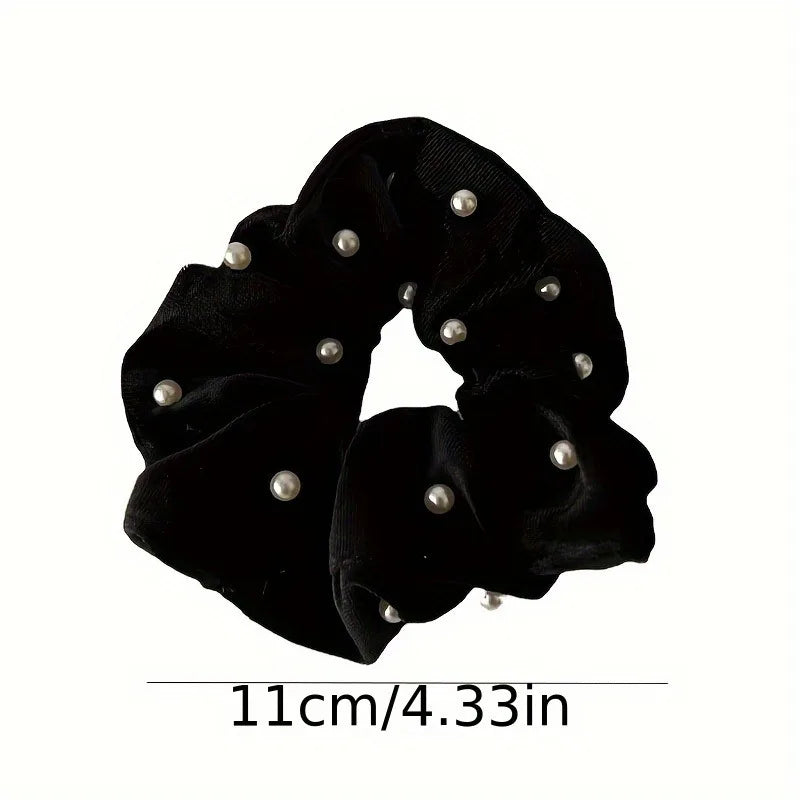 1 Pcs Fashion Simple Flocking Black Pearl Headband for Women and Girls