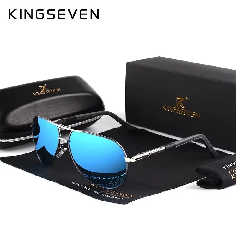 KINGSEVEN Classic Pilot Sunglasses Polarized UV400 Large Frame