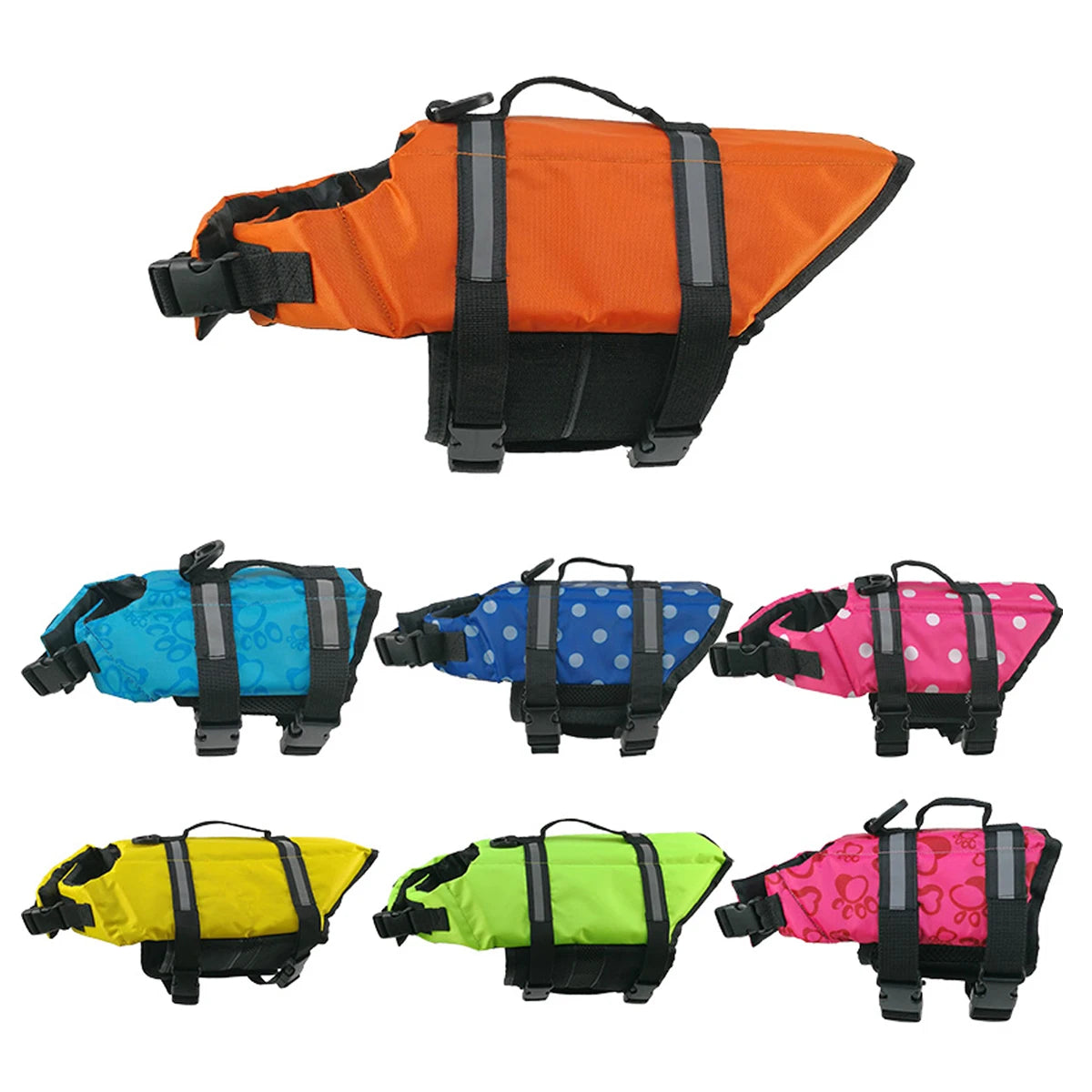 Dog Life Jacket Reflective Adjustable Summer Large Dogs Swimwear Safety Vest Surfing Sailboat Enhanced Buoyancy Pet Life Jacket