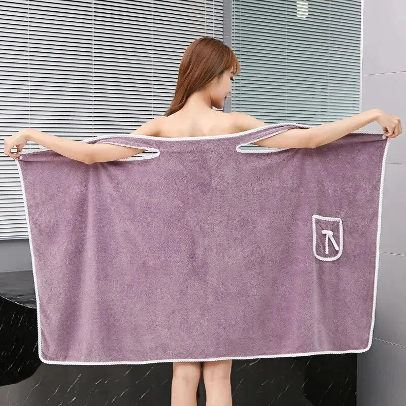 Womens Bath Towels Girls Wearable 140x85 Fast Drying Bathrobe
