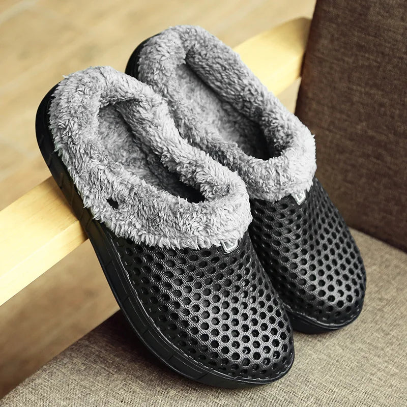 YRZL Winter Slippers Men Women Indoor Warm Non Slip Clogs