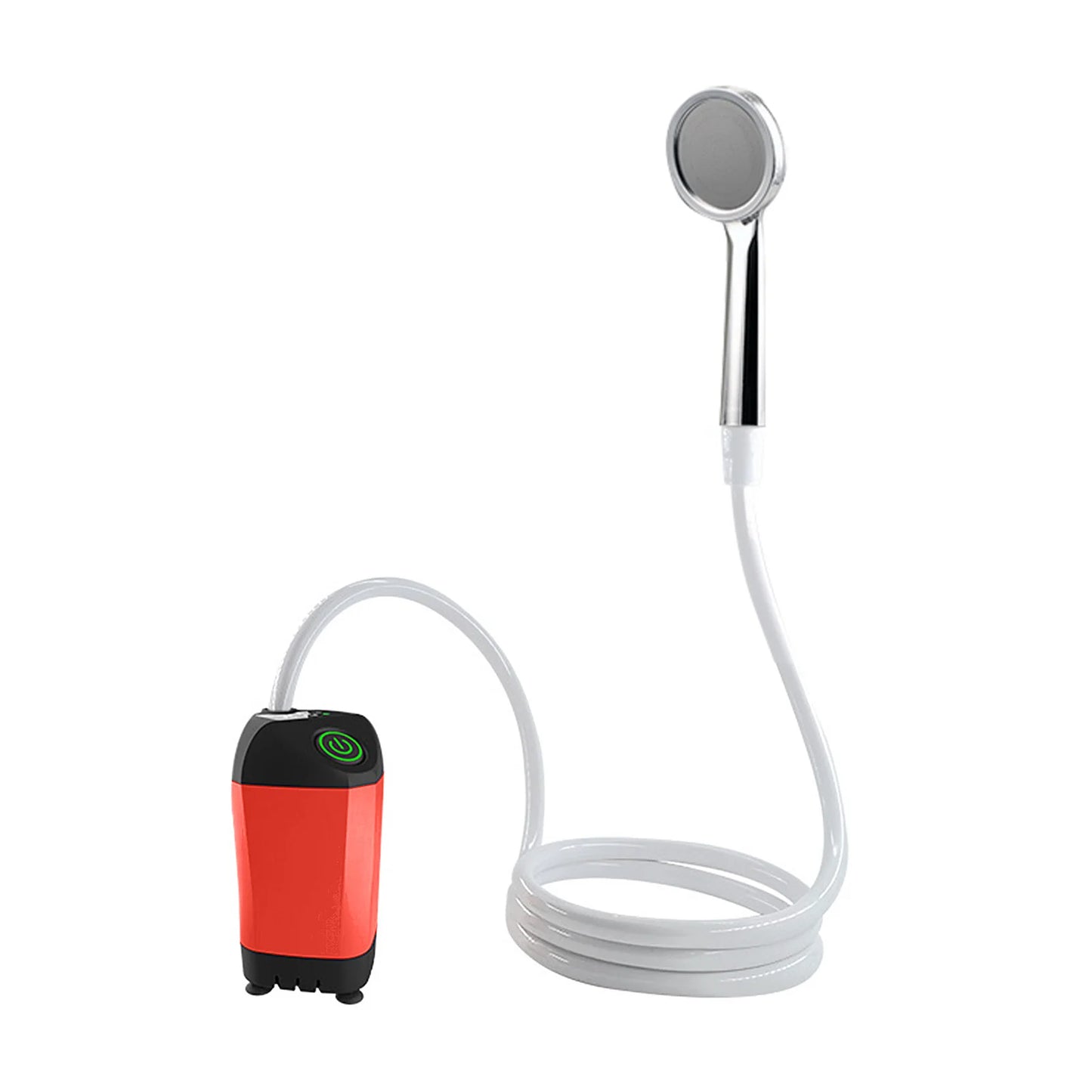 Outdoor Camping Shower IPX7 Waterproof Orange with Digital Display Portable Electric Shower Pump