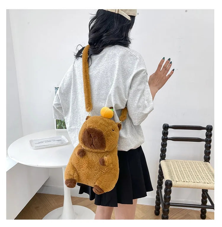 Capybara Plush Backpack Kawaii Mini Knapsack Bag for Kids