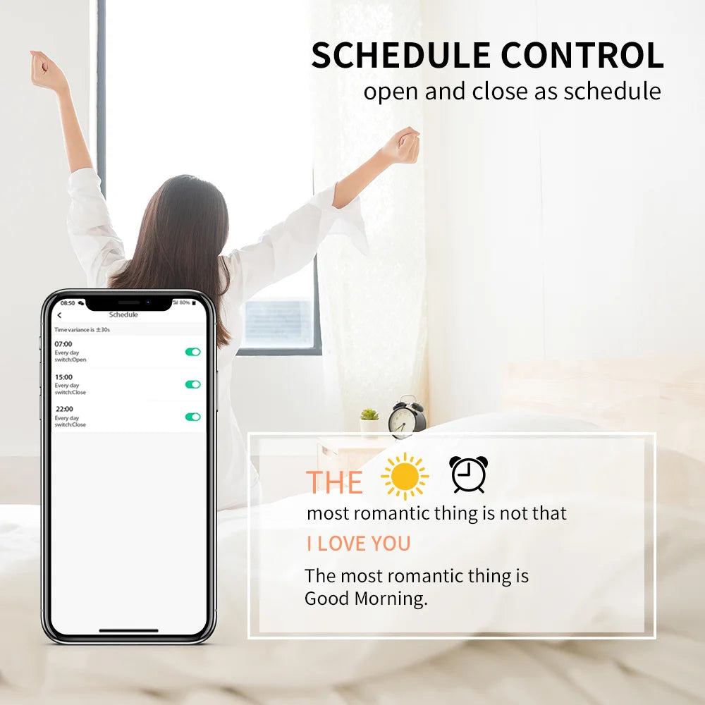 Motor de persiana eléctrica inteligente Tuya Wifi/Zigbee con control remoto RF de 22,5 cm, aplicación de control, Alexa, Google Assistant SmartThings