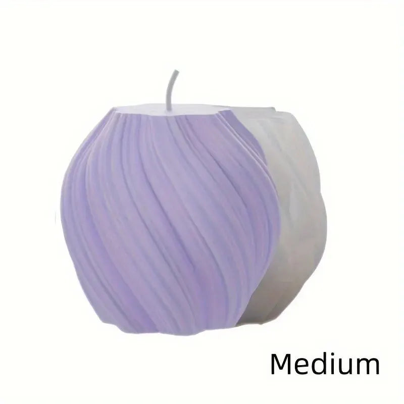 3D Spiral Striped Silicone Mold for DIY Scented Candles and Crafts