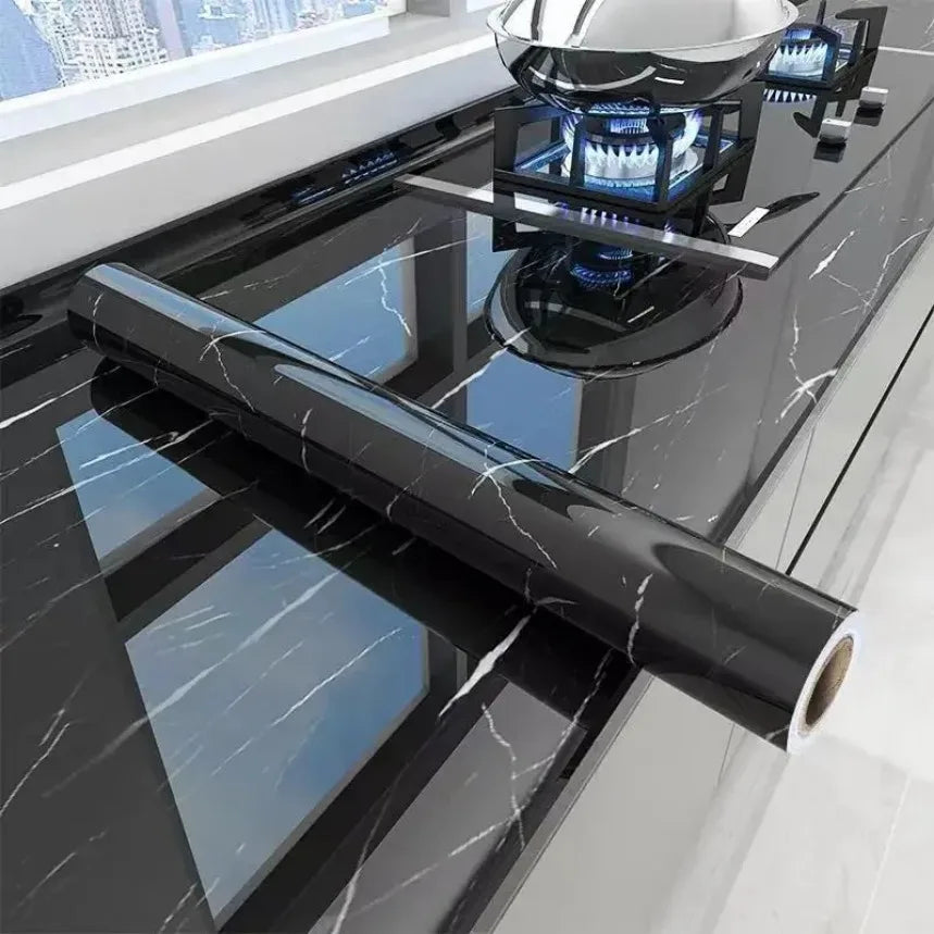 Modern Waterproof Marble Wallpaper Self Adhesive Foil Stickers for Kitchen Decor