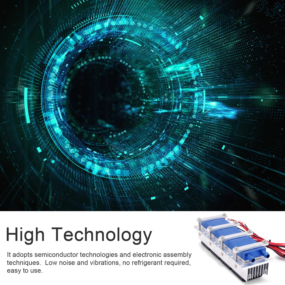 Refrigerador termoeléctrico Peltier de 288 W/144 W, 12 V CC, 30 A/15 A, sistema de refrigeración de semiconductores, bricolaje para ventilador de aire acondicionado
