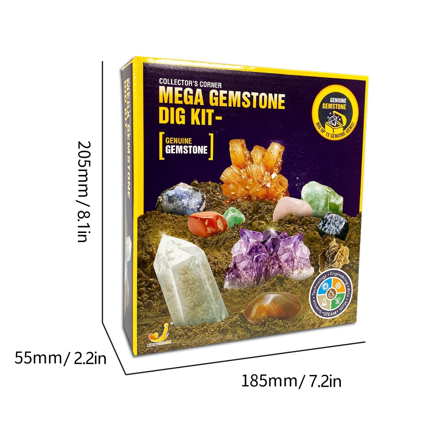 National Geographic Dig and Discover Gem Stone Crystal Mining Kit for Kids Educational Toy Hands-On Learning Gift