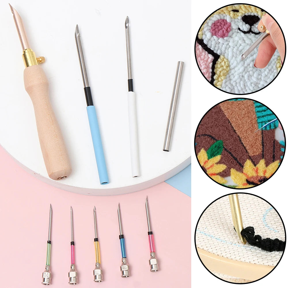 LMDZ 11Pcs Punch Needle Embroidery Kits for DIY Crafting