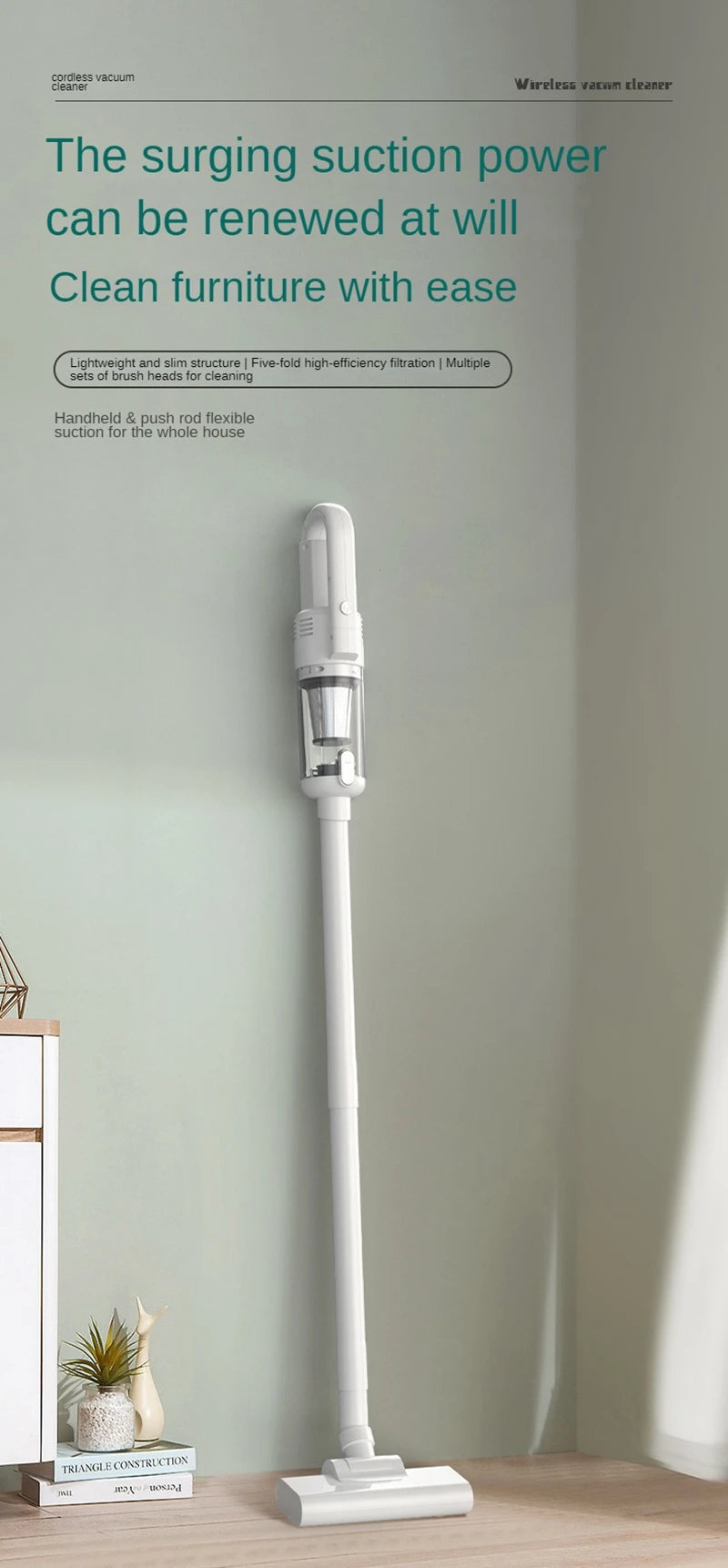 Multifunction Home-Appliance 6500Pa Wireless Car Vacuum Cleaner Portable Handheld