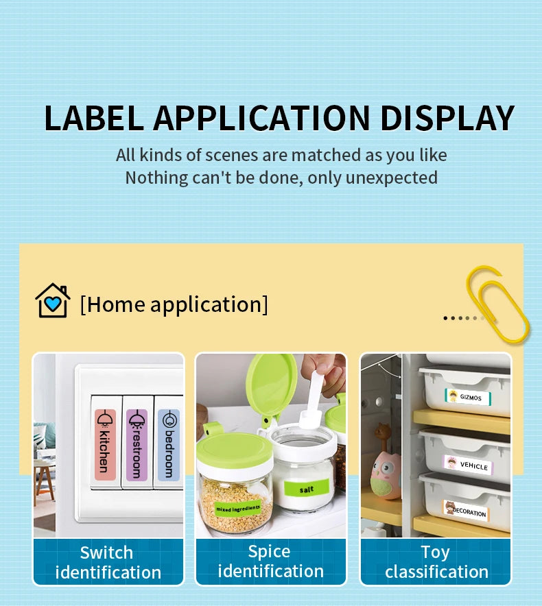 Marklife P15 Bluetooth Thermal Label Printer Portable Inkless Label Maker for Home and Office Use