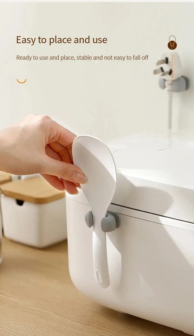 Rice Spoon Holder Silicone Storage Rack for Wall-Mounted Shelf