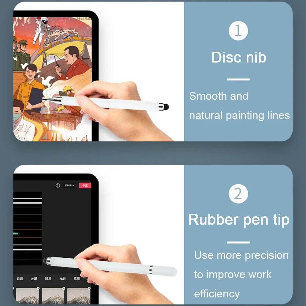 Tablet Pen Drawing Screen Touch Pen 2 in 1 Stylus for iPhone iPad Android