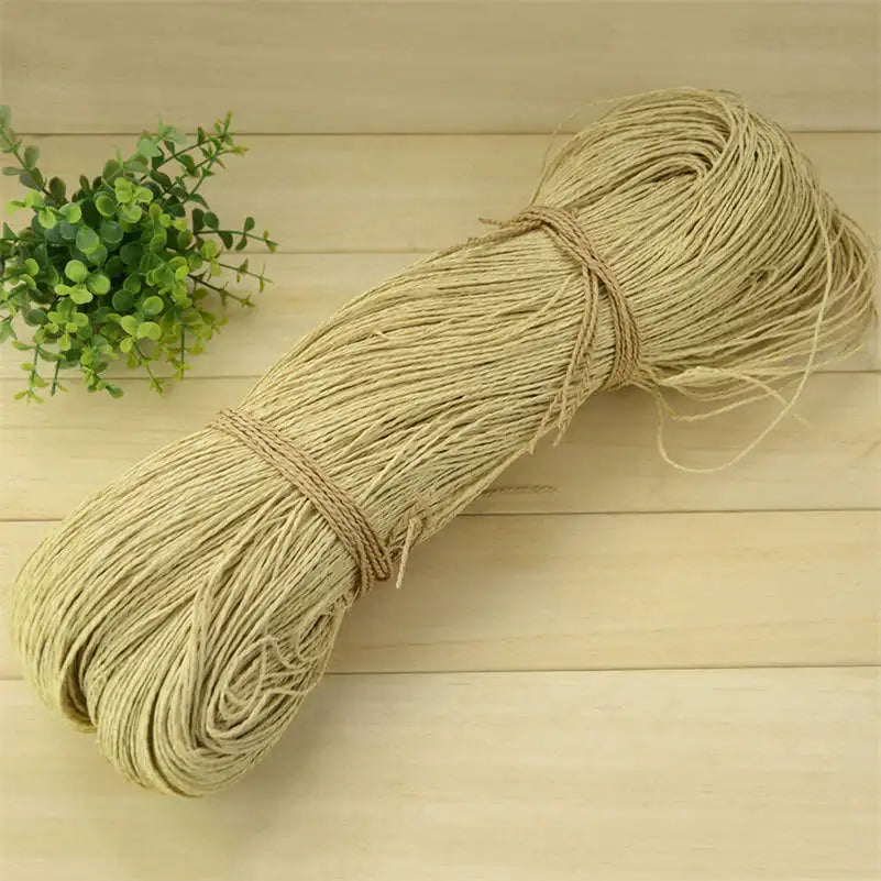 Natural Raffia Straw Yarn 600 Meter 500g for Hand Knitting Crochet Summer Hats Handbags Baskets DIY Craft