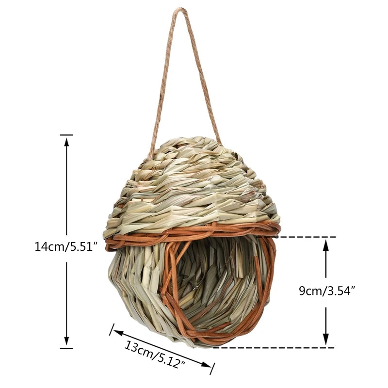 17 Style Birds Nest Bird Cage Natural Grass Egg Cage Bird House Outdoor Decorative Weaved Hanging Parrot Nest Houses Pet Bedroom