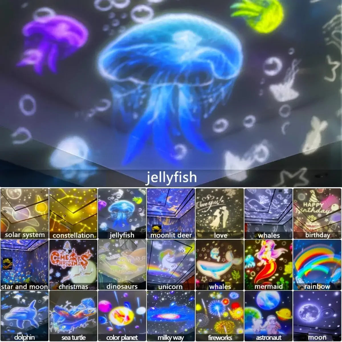 Galaxy Solar System Projector Nightlights 360 Rotating Kids Star Light Lamp