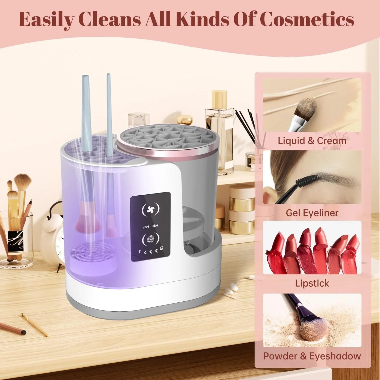 3 In 1 Electric Makeup Brush Cleaner With Brush Dryer