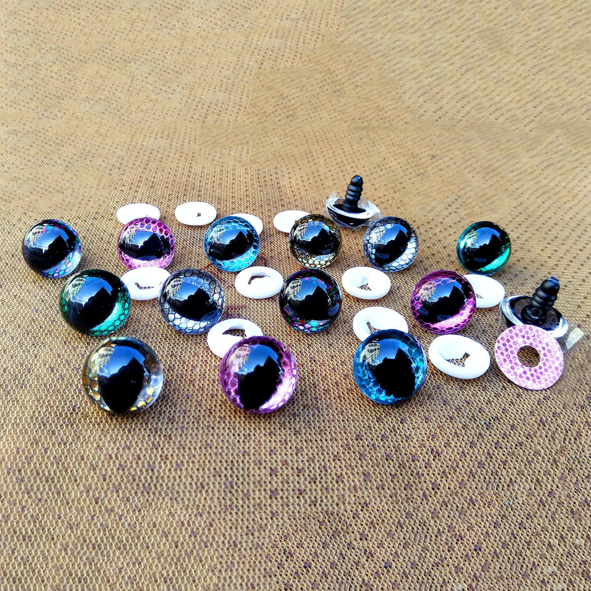 20pcs 3D Honeycomb Cat Safety Eyes for Amigurumi Crafts
