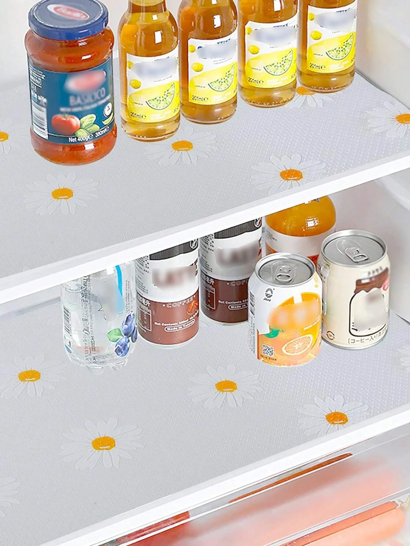 Daisy Shelf Liner Roll Non Adhesive EVA Waterproof Mat for Kitchen Cabinets and Fridge Organization