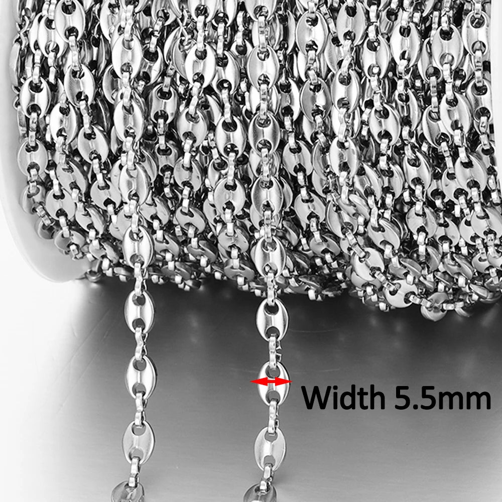 1Meter Gold Stainless Steel Chain Multi Styles for DIY Jewelry