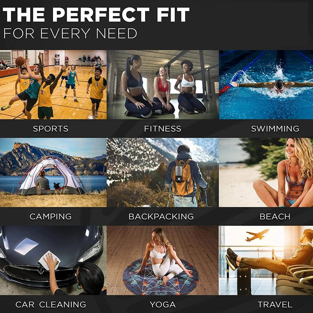 Ultra-Absorbent Microfiber Towel for Sports & Outdoor Activities - Quick-Drying and Compact