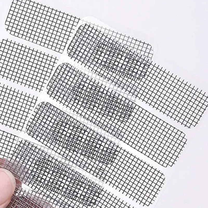5 piezas/hoja de parche para mosquitero de ventana, rejilla de escape, orificio de drenaje para puerta de ventana, pasta antimosquitos, malla de pantalla, reparación invisible, subsidio