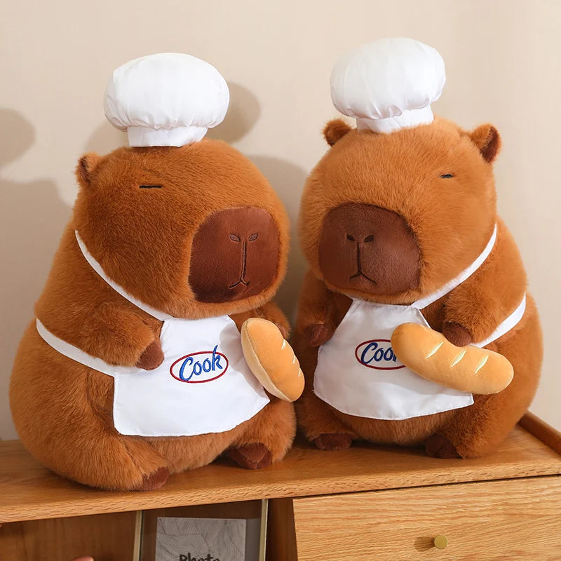 Chef Capybara Plush Doll Cute Capibara Soft Stuffed Animal
