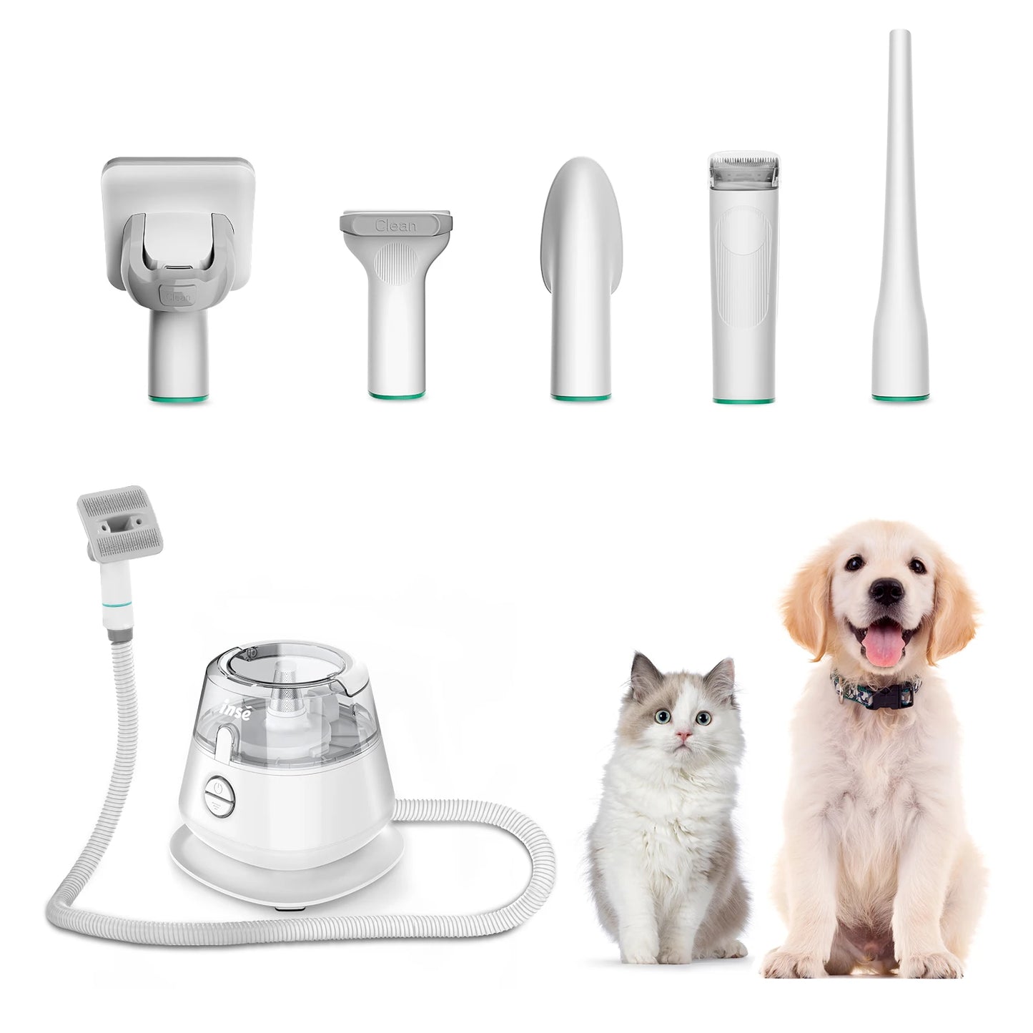INSE P20 Pet Grooming Kit with Vacuum Suction 99% Hair