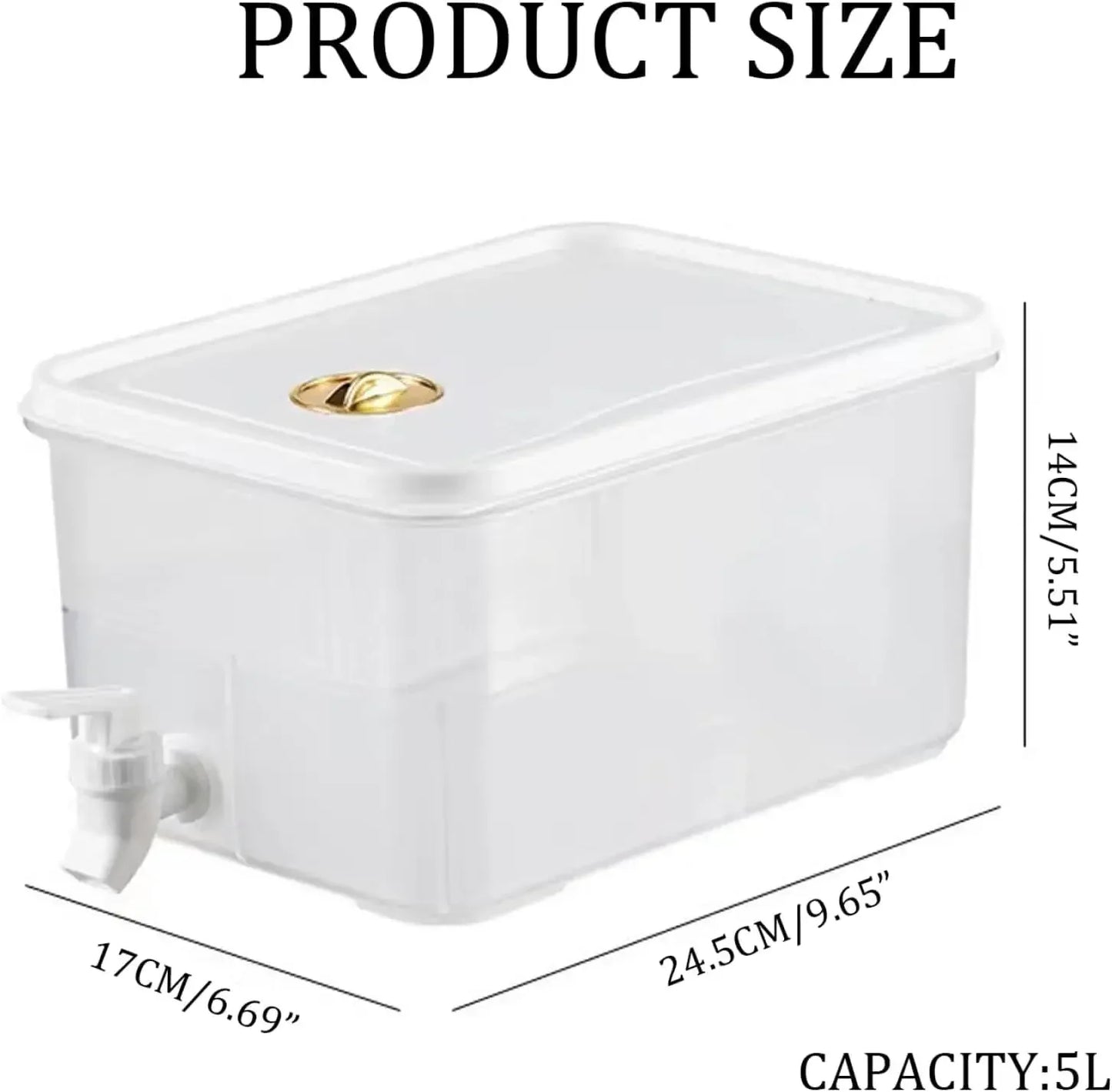 5L Cold Water Bucket with Faucet Summer Drink Dispenser