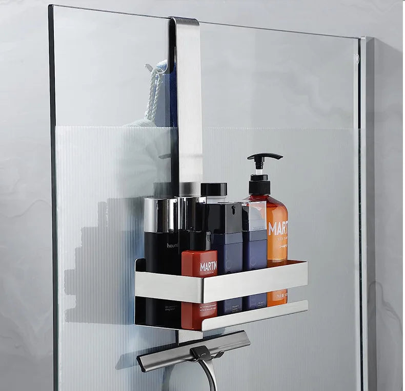 No Drill Movable Bathroom Shelf Steel Organizer for Shower and Storage Solution