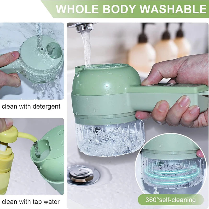 5 in 1 Electric Vegetable Cutter Set Portable Wireless Food Processor for Garlic Pepper Meat