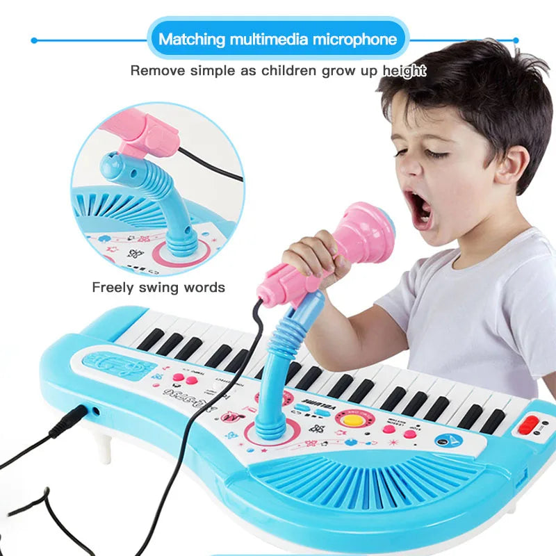 37 Keys Kids Electronic Piano Keyboard with Microphone Educational Musical Instrument for Boys and Girls