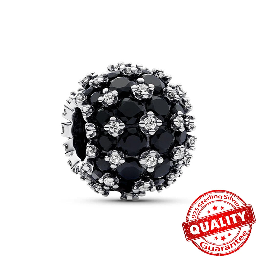 Authentic 925 Sterling Silver Charm Sparkling Star Moon Sun Pendant Jewelry Gift