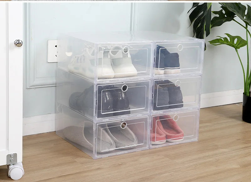 6pcs/set Antioxidant Shoe Cabinet High Transparent Dustproof Shoe Organizer Box